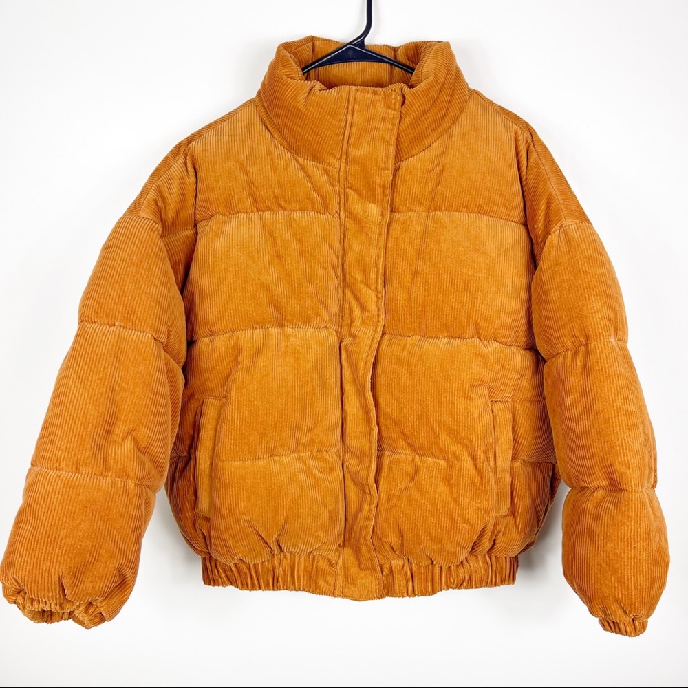Forever 21 Corduroy Brown Puffer Jacket Women’s Size Medium